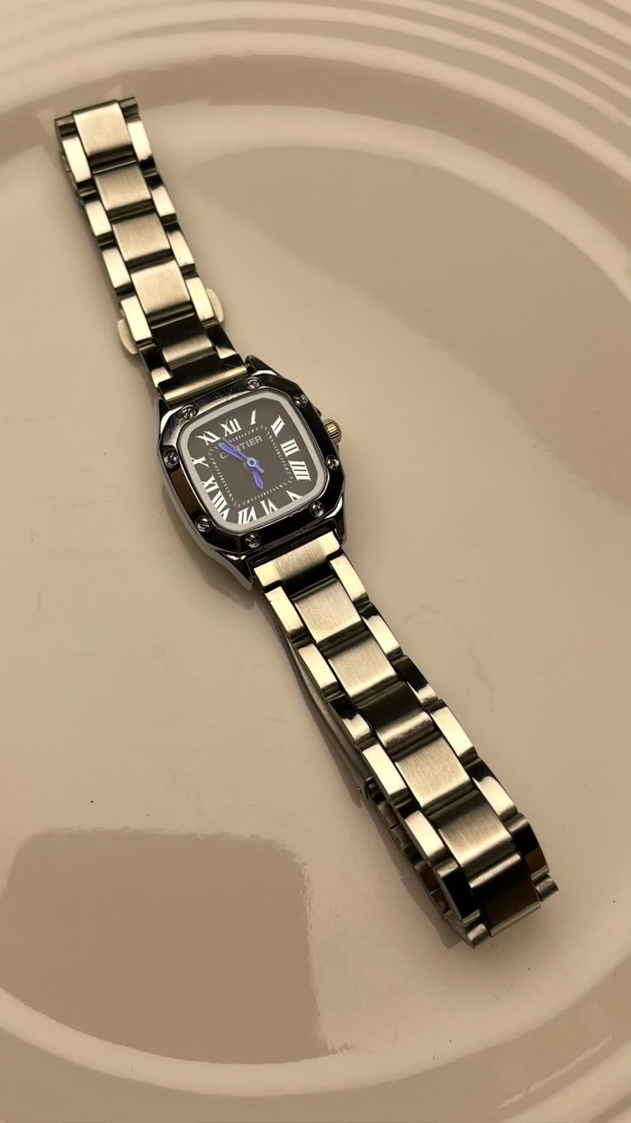 Square Link Bracelet Watch – Charcoal Silver