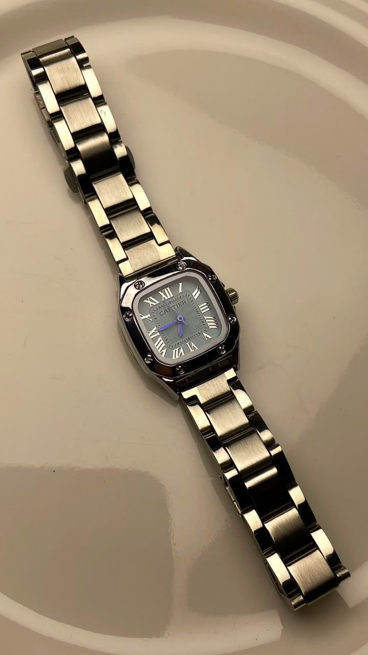 Square Link Bracelet Watch – Ice Grey