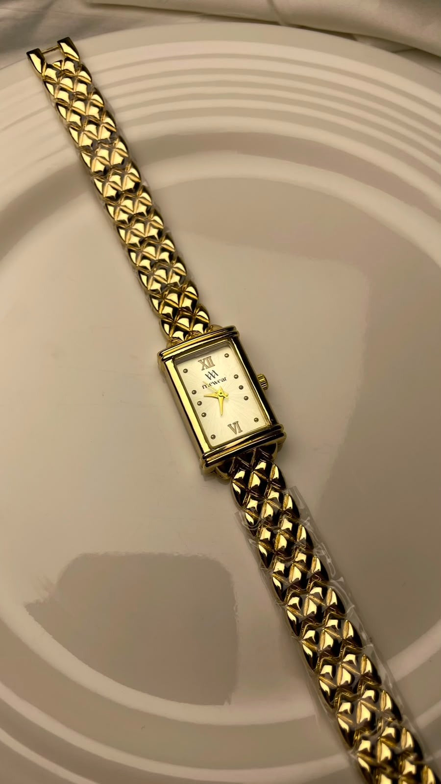 Women's Gold Woven Chain Bracelet Watch