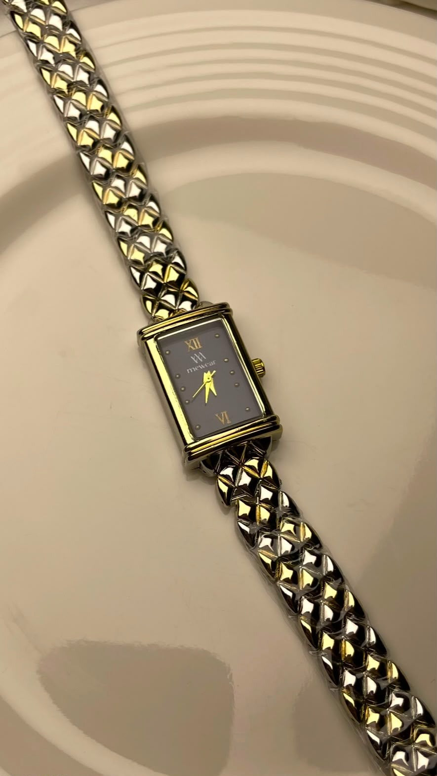 Gold & Silver Woven Chain Watch