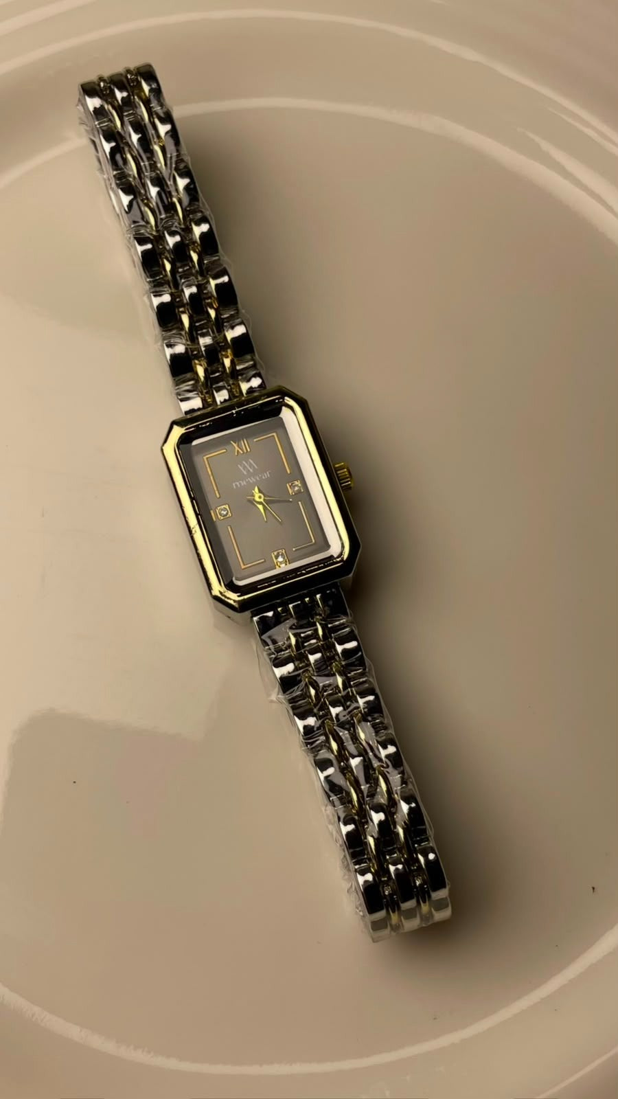 Gold & Silver Rectangular Watch